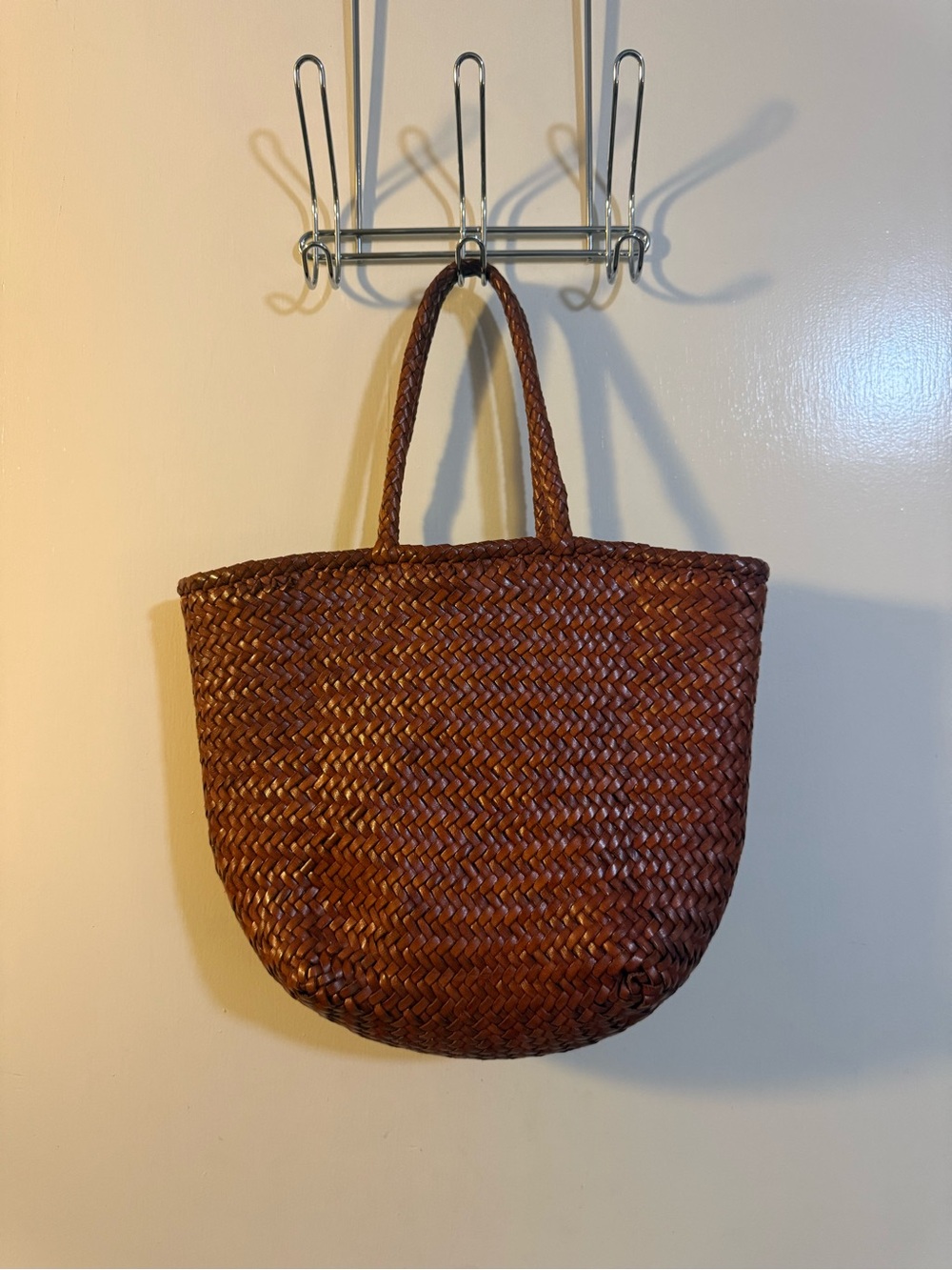Dragon Diffusion Woven Brown Tote Purse Leather hand bag Grace Small